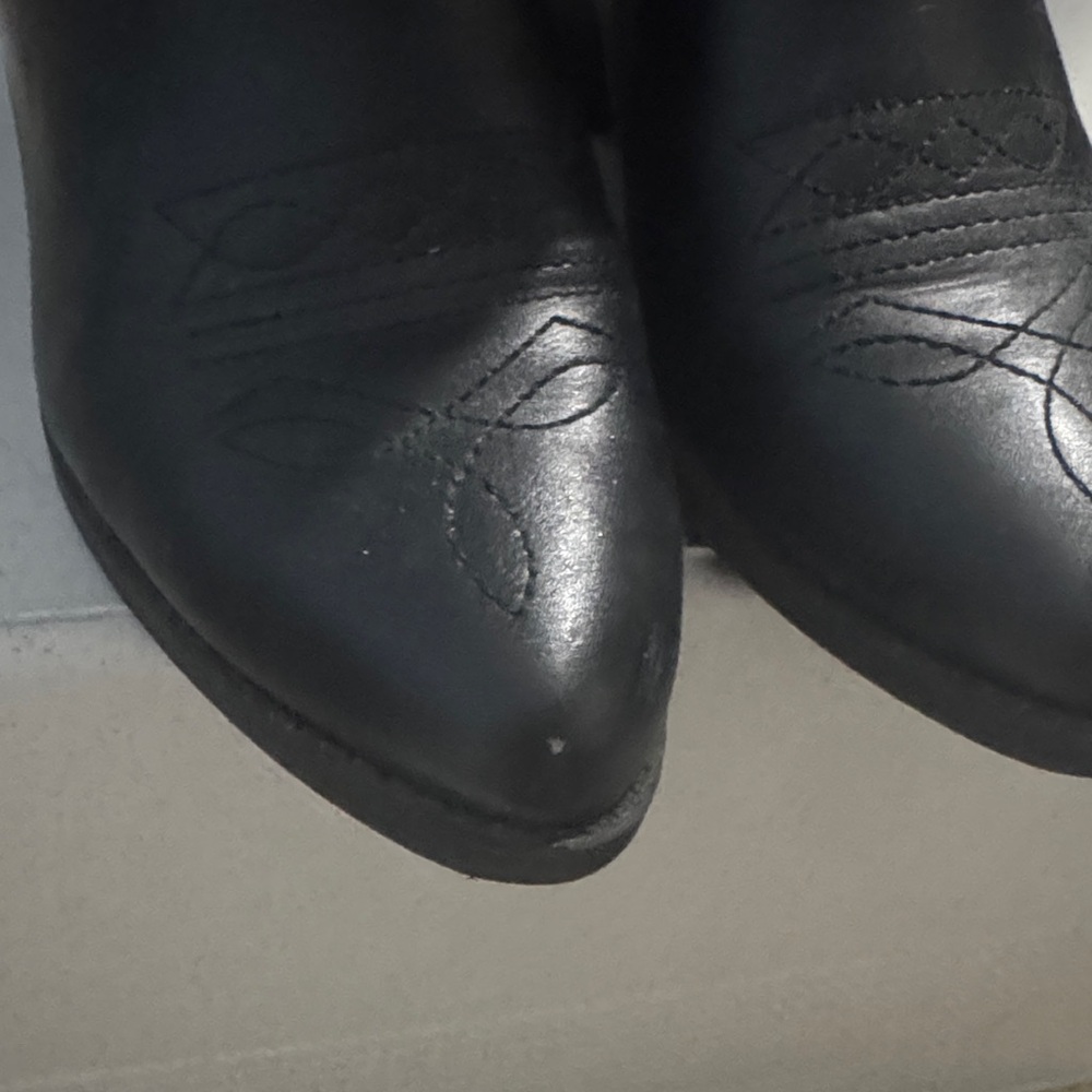 Black Mini Cowboy Boots - Picture 3 of 5
